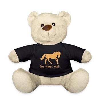 Idée cadeau chevaux équitation hobby dire - Nounours - noir - Devant