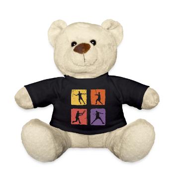 Tennis Vintage Retro Tennisspieler Sport Hobby - Teddy - Schwarz - Vorne