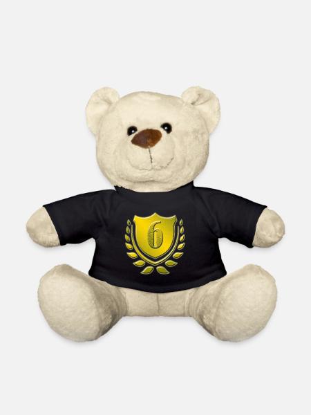 6 years, 6th birthday, birthday party - Teddy Bear - black