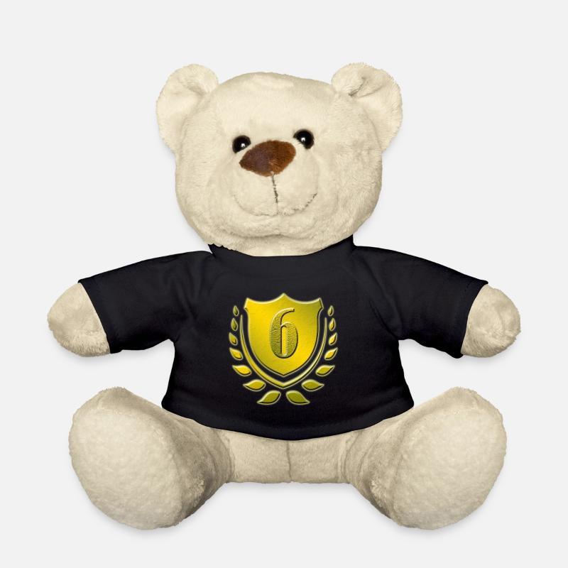 6 Jahre, 6. Geburtstag, Geburtstagsfeier - Teddy - Schwarz