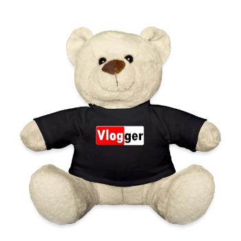 Vlogger, Blogger, Soziale Medien, Geschenk - Teddy - Schwarz - Vorne