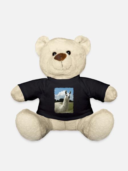 Alpaka, Lama, niedliche Tiere, Retro, Geschenk - Teddy - Schwarz