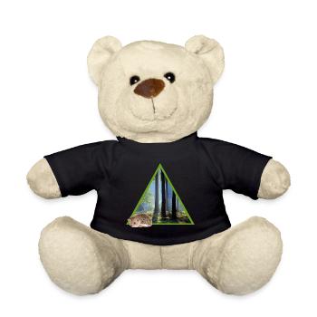 forest 52 with hedgehog - Teddy Bear - black - Front
