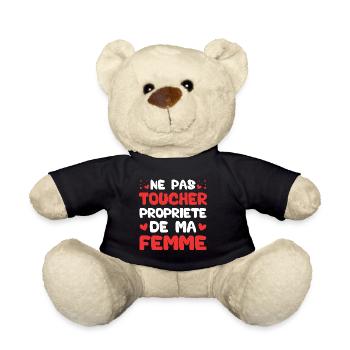 Ne pas toucher propriété de ma femme - Nounours - noir - Devant