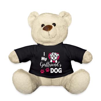 I Love My Girlfriends Dog - Teddy Bear - black - Front