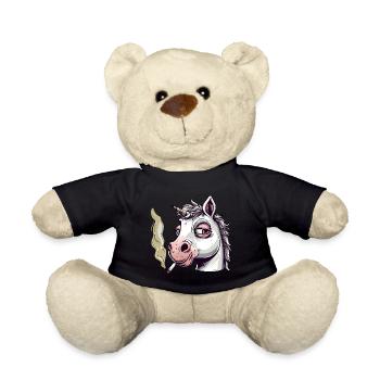 Einhorn Raucher Smoke Joint - Teddy - Schwarz - Vorne