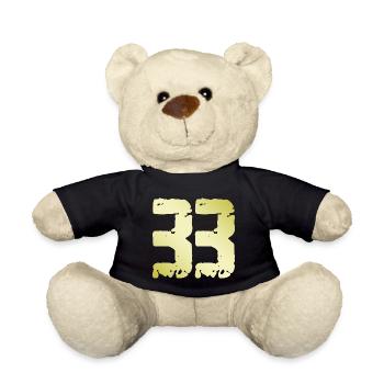 33 Zahl Vintage - Teddy - Schwarz - Vorne