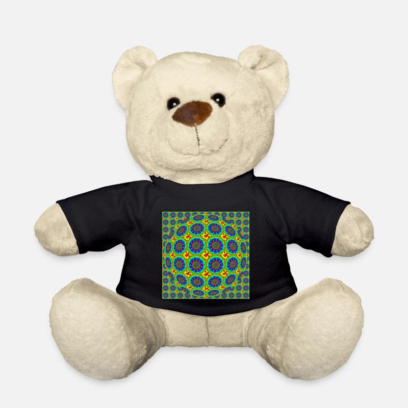 FRACTAL FLOWER ABSTRACT RAINBOW - COLORED OP ART - Teddy - Schwarz