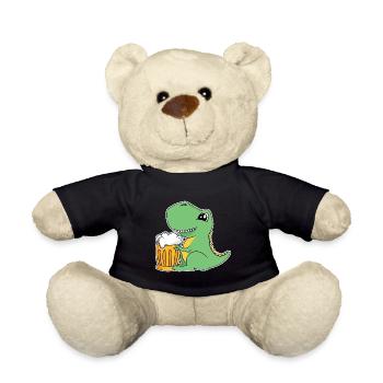 Dino Beer Dinosaur T-Rex Humpen Glass Alcohol - Teddy Bear - black - Front