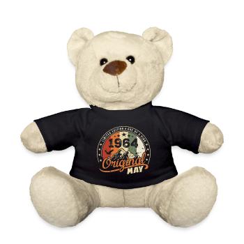 May 1964 Vintage Born In May 1964 Birthday - Teddy Bear - black - Front
