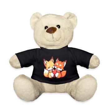 Fuchs Paar Liebe Valentinstag - Teddy - Schwarz - Vorne