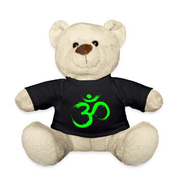 Om Design Symbol Meditation Befreiung Limone Grün - Teddy - Schwarz - Vorne