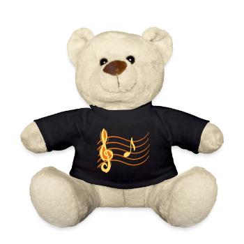 Geigenschlüssel Note La / A Notenlinien Notenblatt - Teddy - Schwarz - Vorne