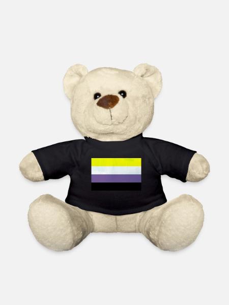Drapeau de la fierté non binaire - Nounours - noir