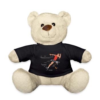 Läufer ohne Bein - Prothese Amputiert - Teddy - Schwarz - Vorne