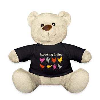 Chicken Lover Poultry Farmer Farming Farm Funny - Teddy Bear - black - Front