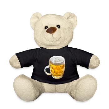 Goldenes Bierglas Motiv - Teddy - Schwarz - Vorne