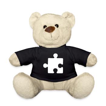 Puzzle piece autism consciousness gift - Teddy Bear - black - Front