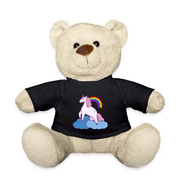 Cloud Unicorn Unicon Fantasy Sky Rainbow - Teddy Bear - black - Front