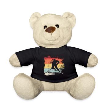 Rétro hockey de hockey cadeau de hockey - Nounours - noir - Devant