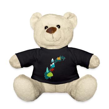 Norway Camping Map I Caravan Souvenir - Teddy Bear - black - Front