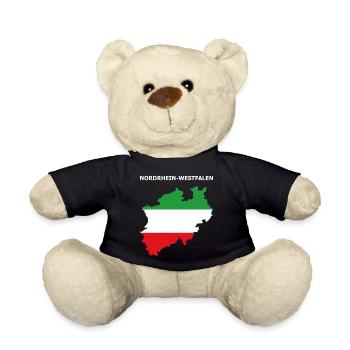 North Rhine-Westphalia flag federal state outline NRW - Teddy Bear - black - Front