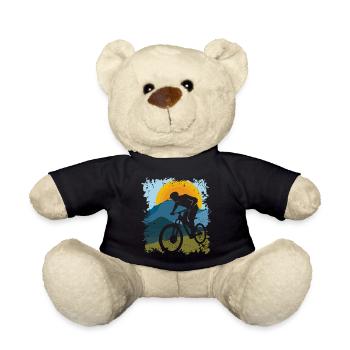 Mountain Bike | Mountains | Sun | Nature | Sport - Teddy Bear - black - Front