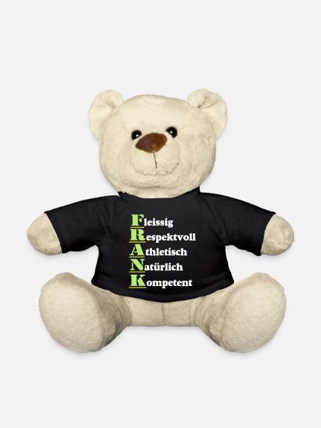 Frank , Vorname,Namensschild,Name,Fun Shirt (25) - Teddy - Schwarz
