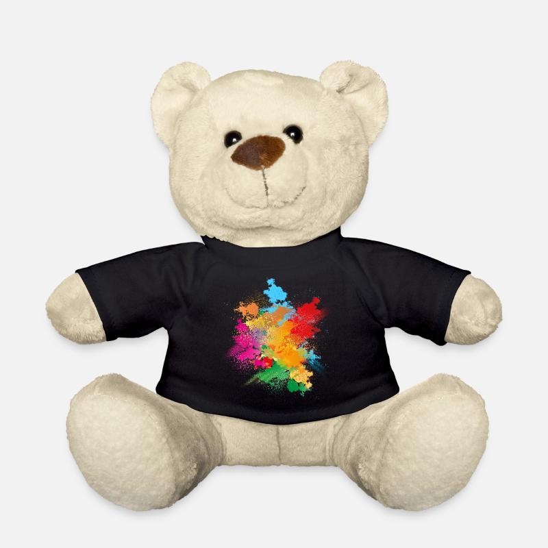 Farbpulver Explosion aus buntem Farbpulver - Teddy - Schwarz
