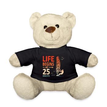 Life begins at 25 knots windsurfer planing - Teddy Bear - black - Front