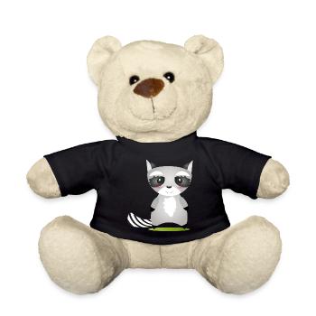 cute raccoon in comic style to love - Teddy Bear - black - Front