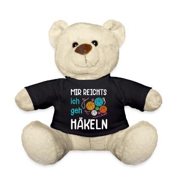 Mir reichts ich geh Häkeln | Häkel Geschenk - Teddy - Schwarz - Vorne
