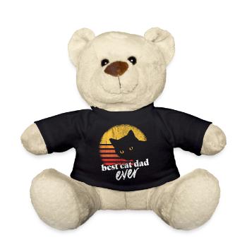Cat dad Best cat dad ever cat - Teddy Bear - black - Front