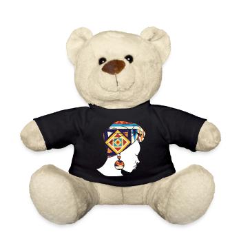 African Woman Kente Art - Teddy Bear - black - Front