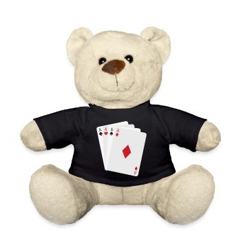 Four Minimalist Aces - Teddy Bear - black - Front