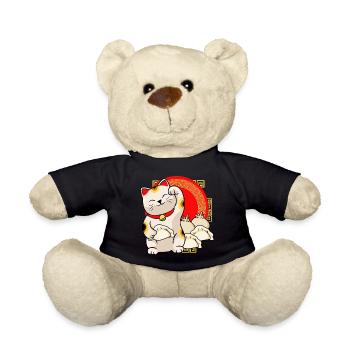 Lucky Cat And Dumplings - Teddy Bear - black - Front