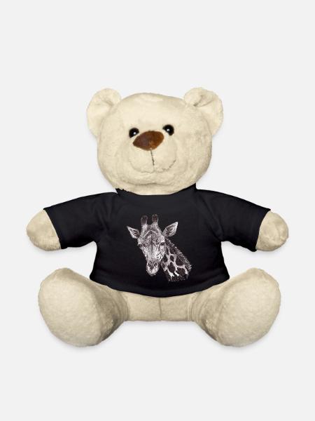 Giraffenkopf gezeichnet - Teddy - Schwarz