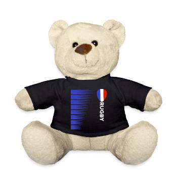 Rugby France Rugby Trikot Für Franzosen Frankreich - Teddy - Schwarz - Vorne