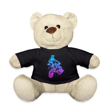 Dirt Bike - Silhouette Motocross Enduro Gift - Teddy - Schwarz - Vorne
