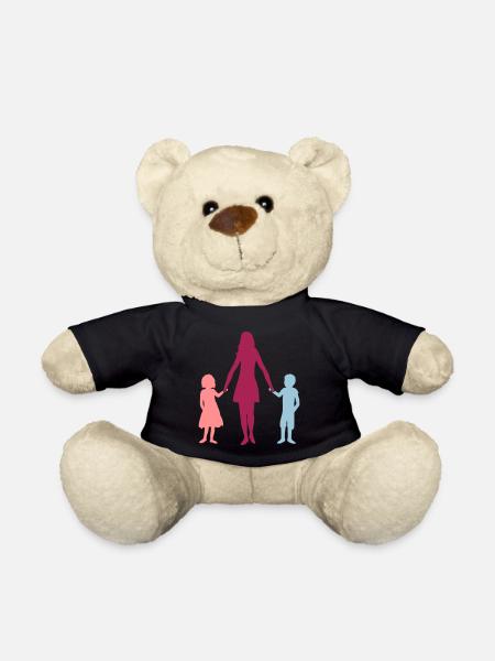 Mama 2 Kinder - Teddy - Schwarz