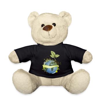 in the earth unfolds with banner - Teddy Bear - black - Front