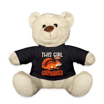 Fille aime l'écureuil animal de la forêt des - Nounours - noir - Devant