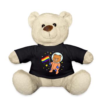 Gay Bear In Space Gay Pride Geschenk - Teddy - Schwarz - Vorne