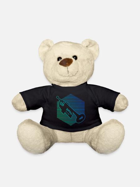 Trompette masculine Jouant trompette Trompette - Nounours - noir