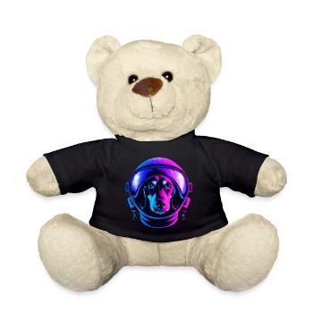 Teckel Astronaute Chien Cadeau Wiener Dog - Nounours - noir - Devant