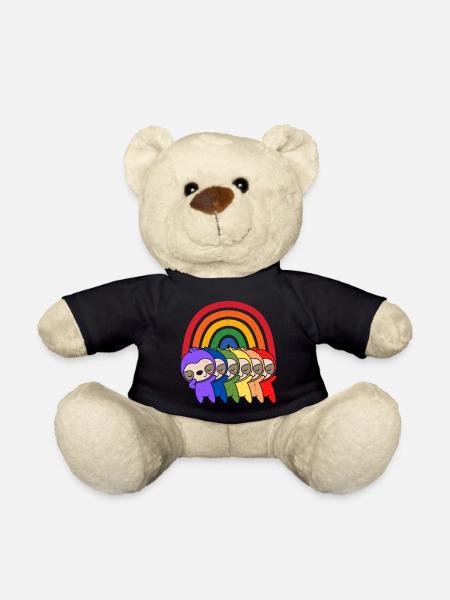 Bunte Regenbogen Faultiere - Teddy - Schwarz