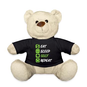 Eat Sleep Repeat Golf Golfer Golfschläger Golfen - Teddy - Schwarz - Vorne