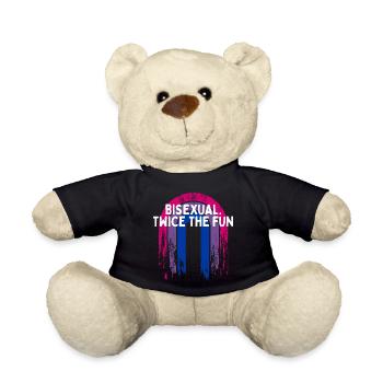 Bisexuel. Deux fois plus de plaisir Bi LGBTQ Bi Pride LGBT - Nounours - noir - Devant
