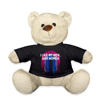 J’aime ma fierté bisexuelle LGBTQ Bi hommes et femmes - Nounours - noir - Devant