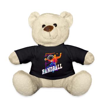 Handball Handball Player Handball Player Vintage Retro - Nounours - noir - Devant